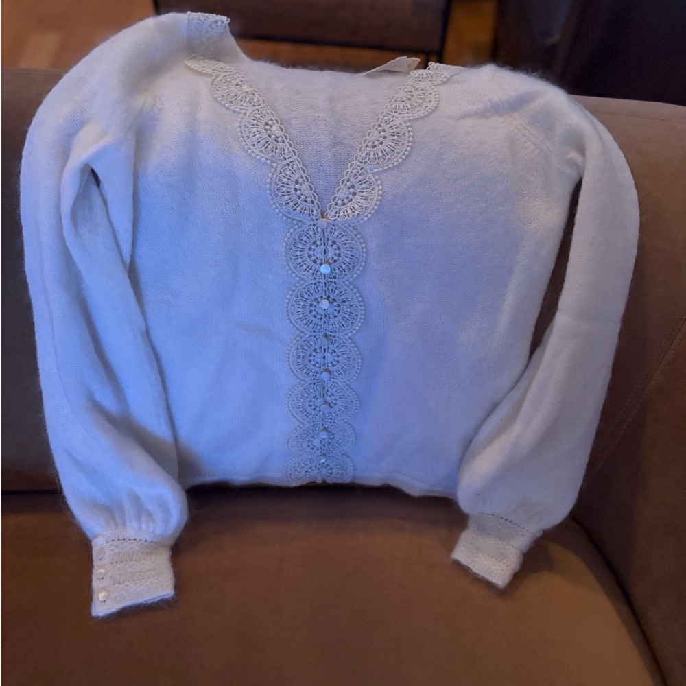 Sezane Henria Cardigan in Ecru Size XXS - Picture 4 of 7